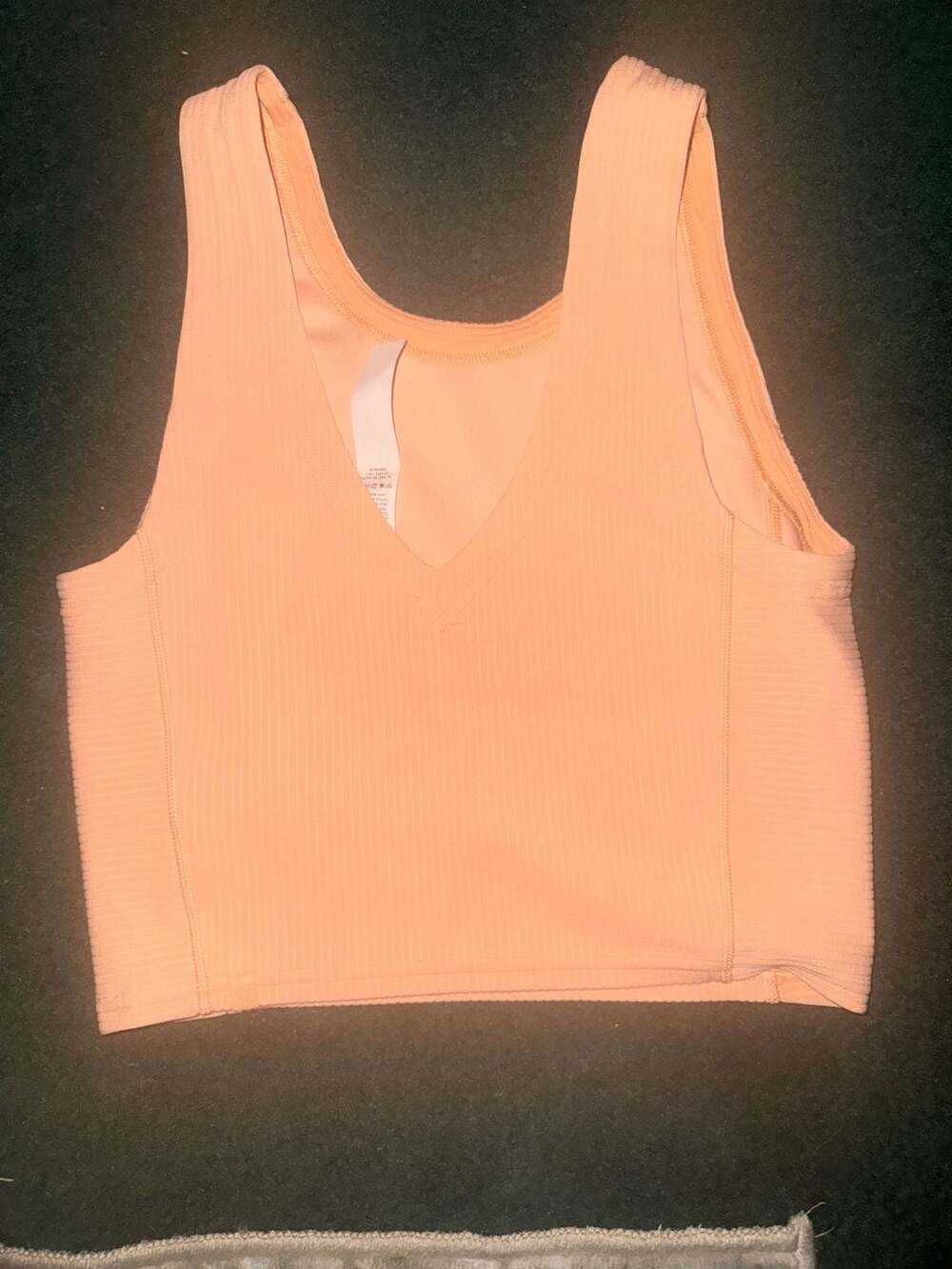 Lululemon Ribbed Softstreme Cropped Tank Top in Peach Bellini - Picture 2 of 3